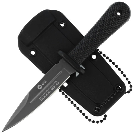 Nóż na szyję K25 Botero Neck Knife Black ABS, Titanium Coated (31898)