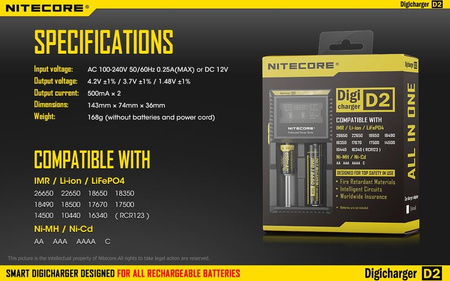 Ładowarka do akumulatorów - Nitecore Digicharger D2