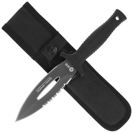 Nóż K25 Boot Knife Rubber Black, CNC/Titanium Coated 7Cr17Mov (32607)