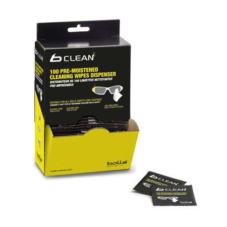 Bolle -Chusteczki do czyszczenia okularów Nasączone B-Clean B100 - 100 sztuk - PACW100