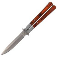 Nóż składany Balisong (motylek) Marinez Albainox wood 100 mm - 02071
