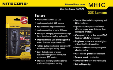 Latarka Nitecore MH1C Multitask Hybrid 550 Lumenów