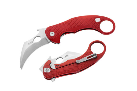 Nóż LionSteel L.E.One Karambit Red Aluminium, Stone Washed MagnaCut by Emerson Design (LE1 A RS)