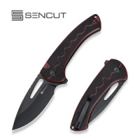 Nóż składany Sencut Squiggy Burgundy/Black G10, Black 9Cr18MoV (S24082A-3)