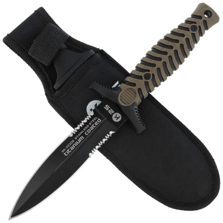 Nóż boot K25 Tactical Coyote ABS-Rubber, Titanium Coated (32206)