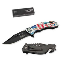 Nóż ratowniczy Herbertz Solingen CJH USA Flag, Black Blade (44004)