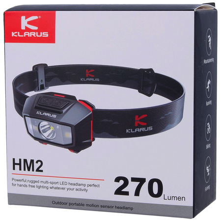 Latarka czołowa Klarus HM2 270lm, Compact Dual LED Motion Controlled Headlamp, White/Red LED (HM2)
