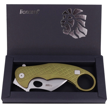 Nóż LionSteel L.E.One Karambit Green Aluminium, Stone Washed MagnaCut by Emerson Design (LE1 A GS)