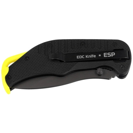 Nóż składany ESP EK-BY-01 Black/Yellow PA66 Polyamide, PVD AUS-8