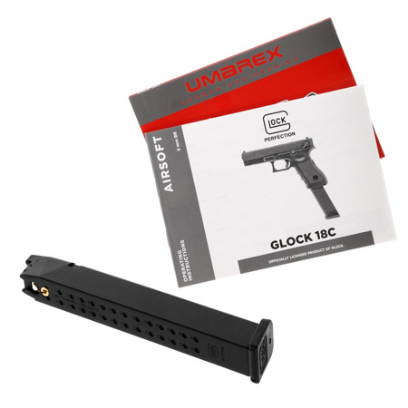 Glock - Replika pistolet ASG Glock 18C gen 3. 6 mm gas