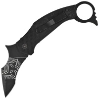 Nóż karambit FOX Moa Black G10, Black Stonewashed N690Co by Jared Wihongi (FX-653)