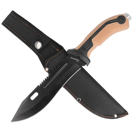 Nóż Martinez Albainox Tactical Coyote ABS/Rubber, Black Blade (32113)