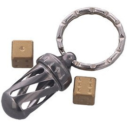 LionSteel AcornDice Brass Key Ring, Brass Dice